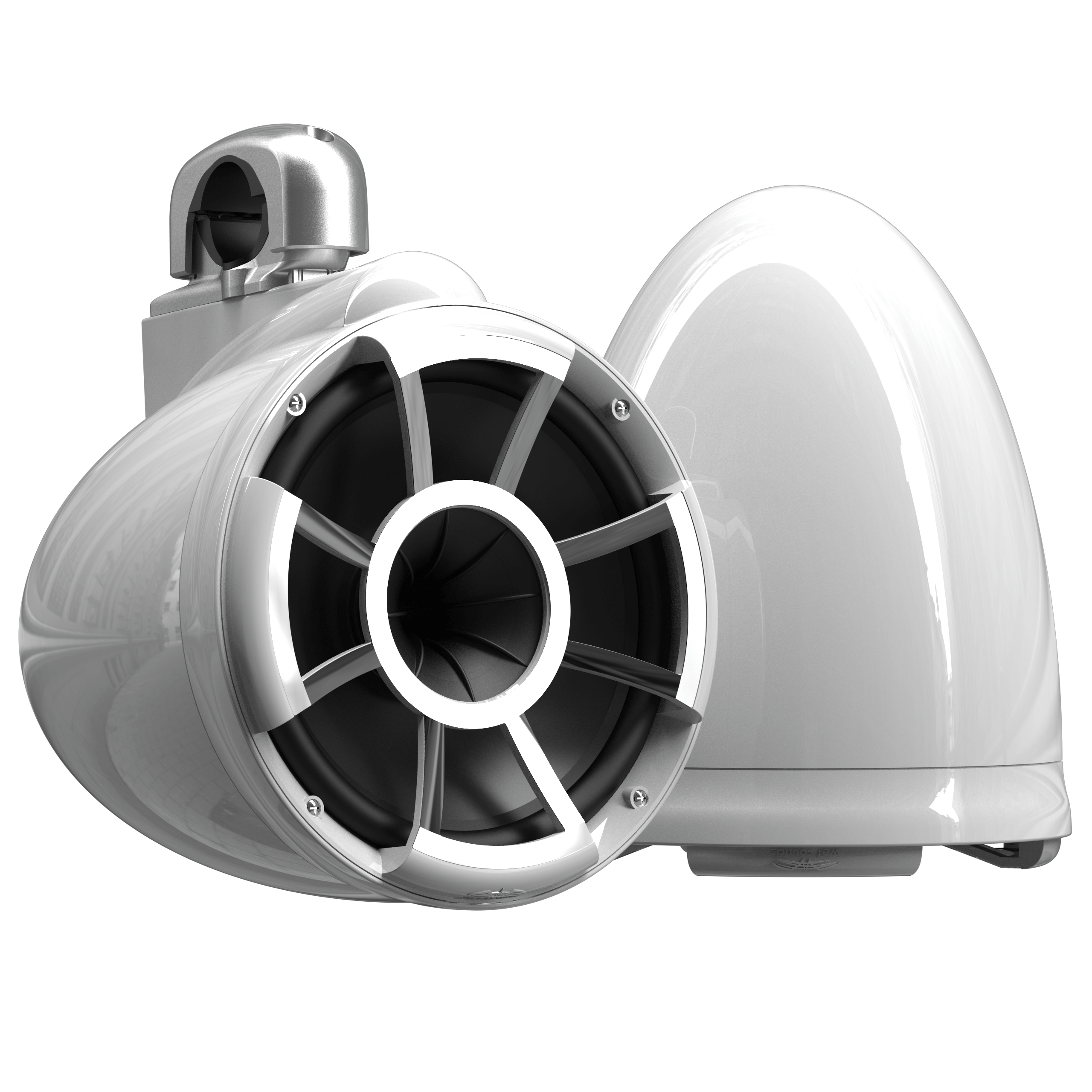 REV 10 W V2 | Gloss White Revolution Series 10-inch Tower Speakers