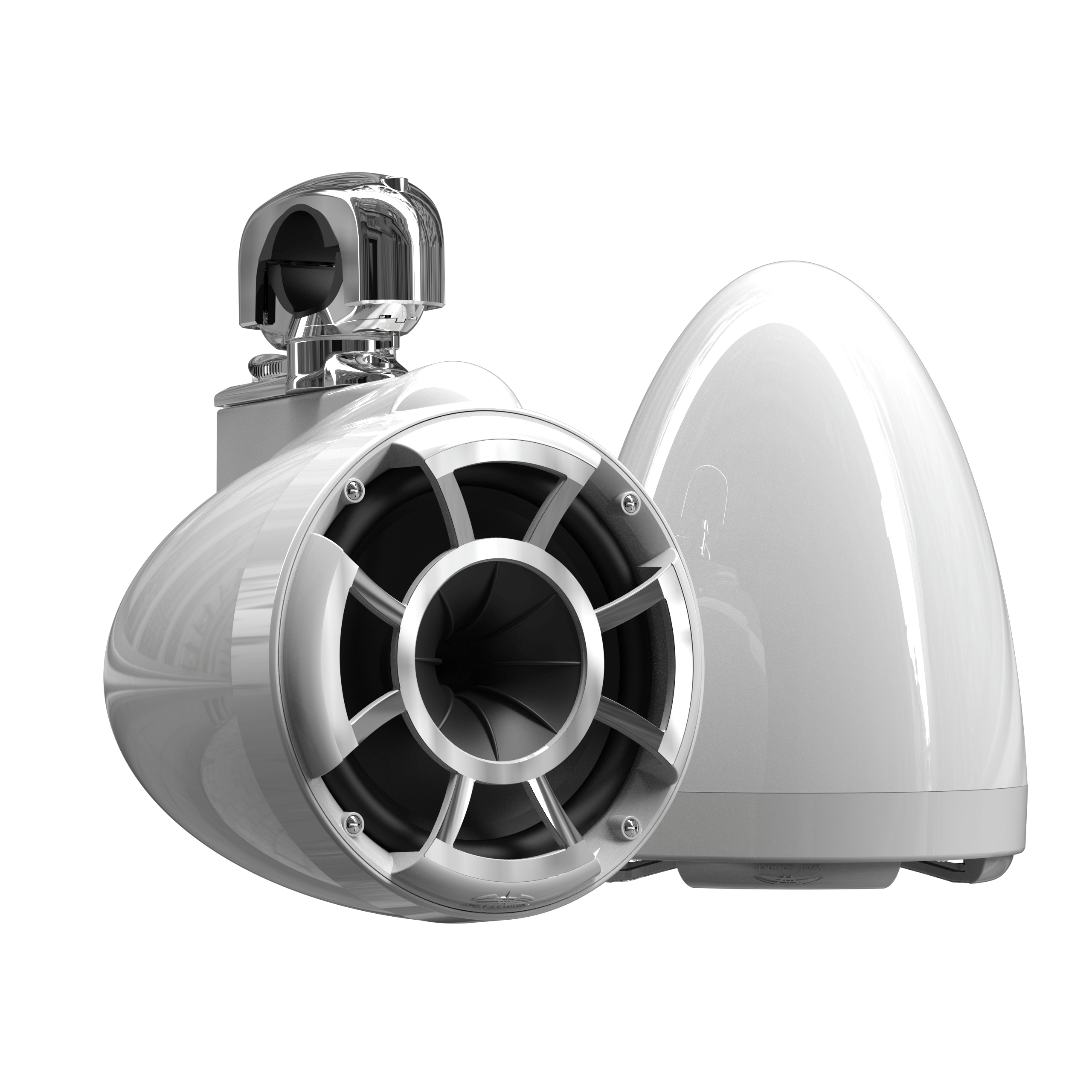 REV 8 W V2 | Gloss White Revolution Series 8-inch Tower Speakers