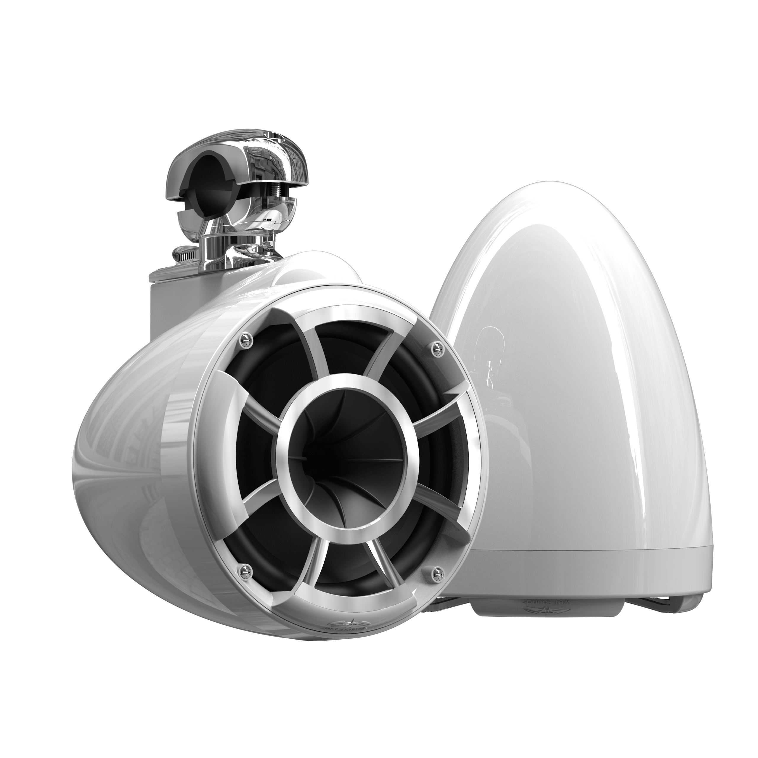 REV 8 W V2 | Gloss White Revolution Series 8-inch Tower Speakers