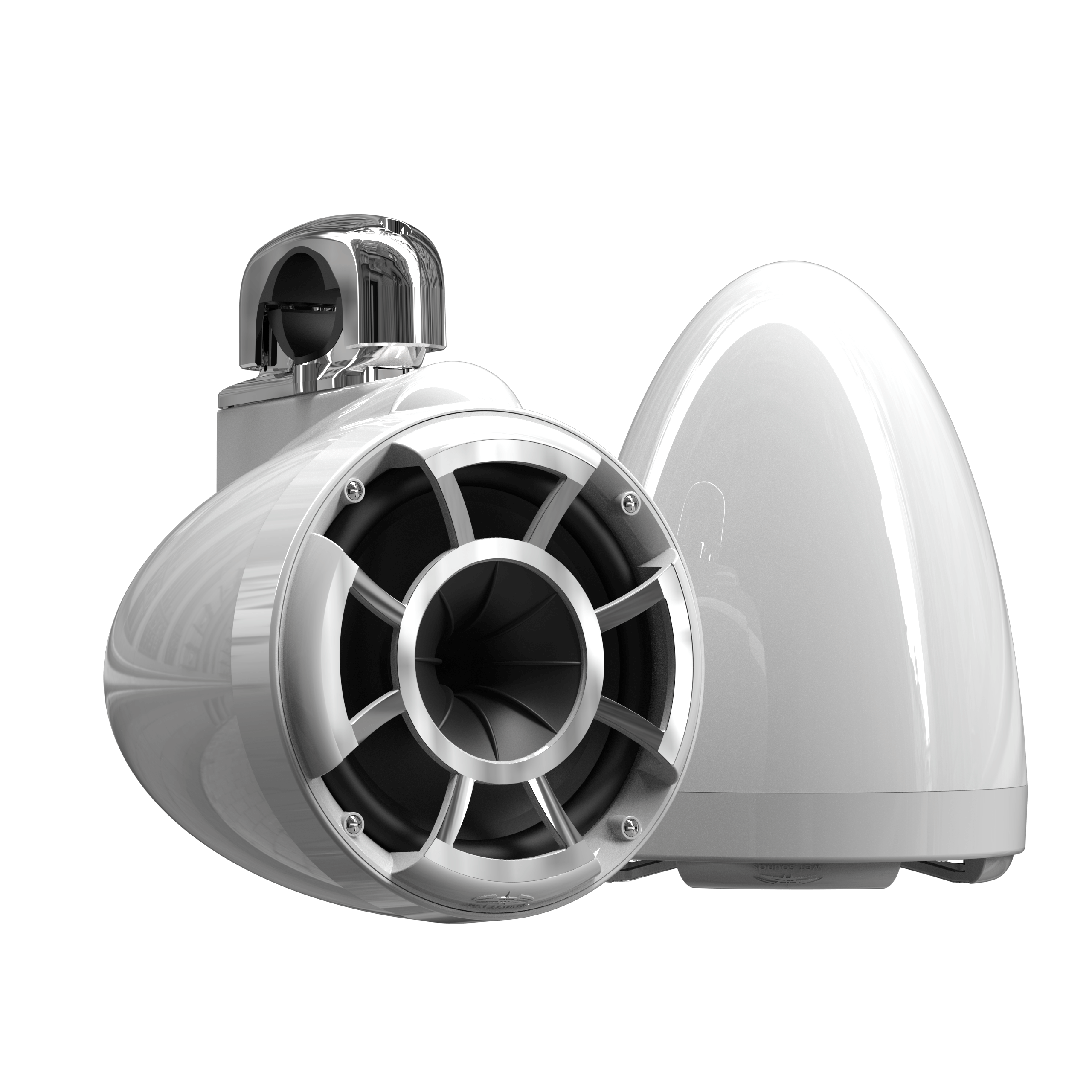 REV 8 W V2 | Gloss White Revolution Series 8-inch Tower Speakers