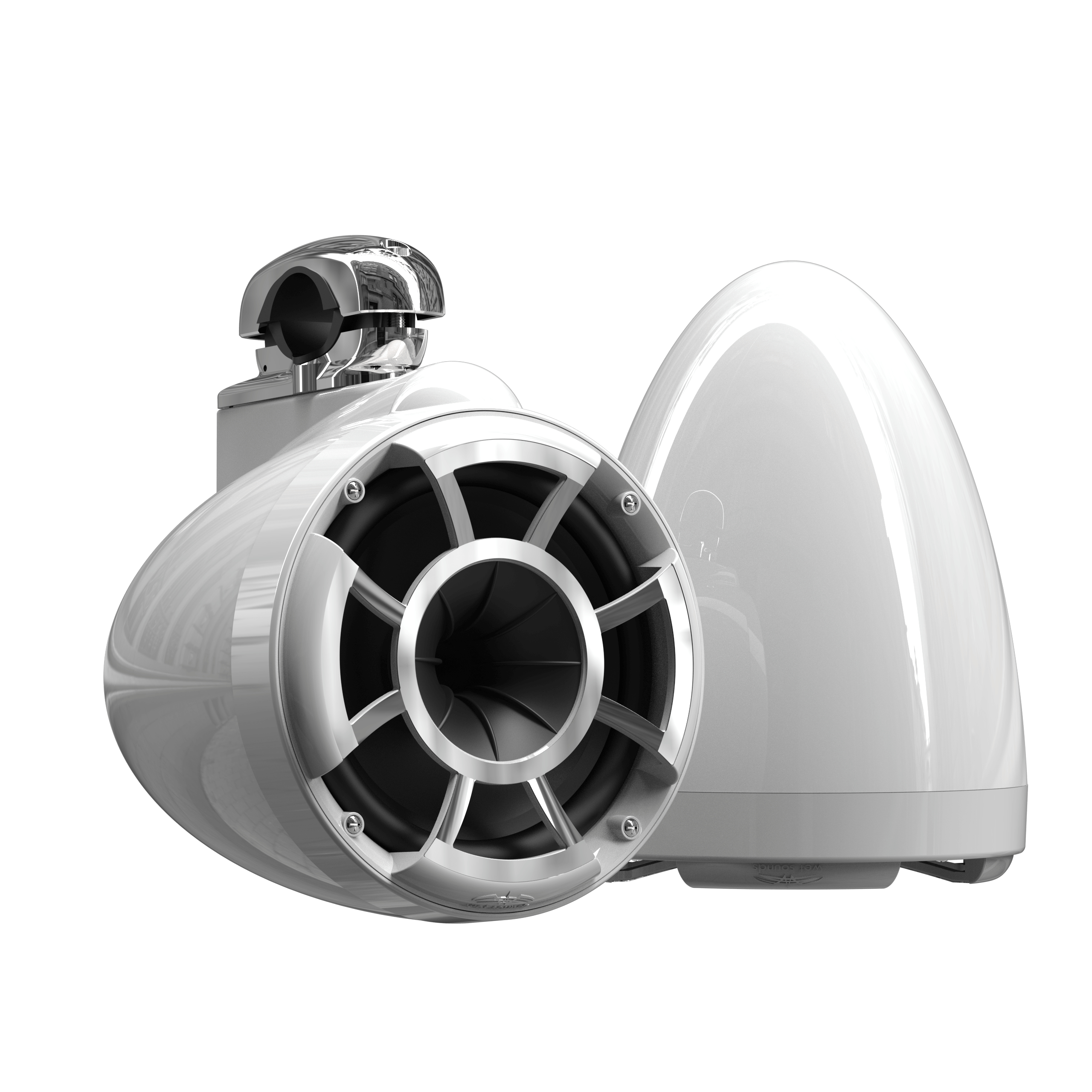 REV 8 W V2 | Gloss White Revolution Series 8-inch Tower Speakers