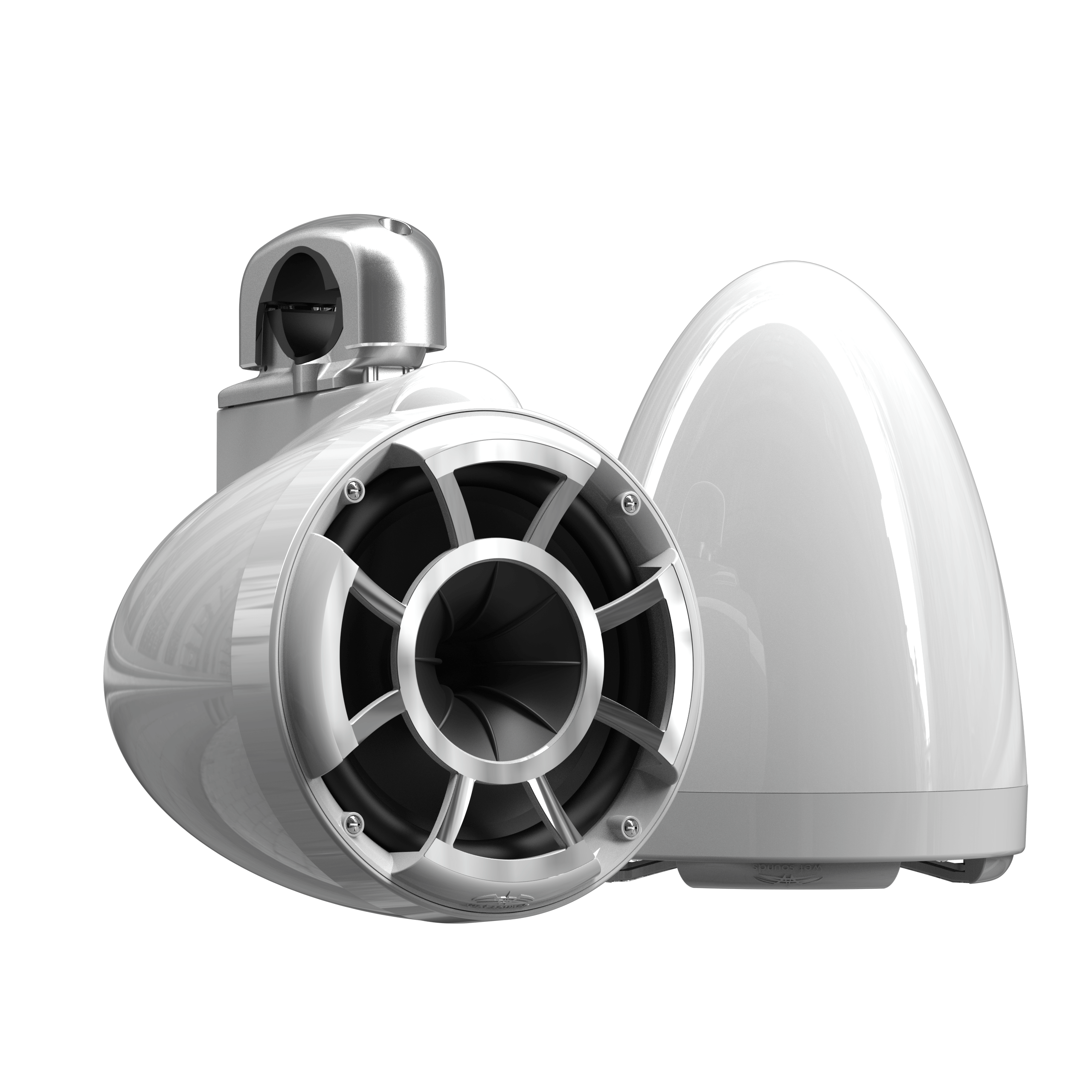 REV 8 W V2 | Gloss White Revolution Series 8-inch Tower Speakers