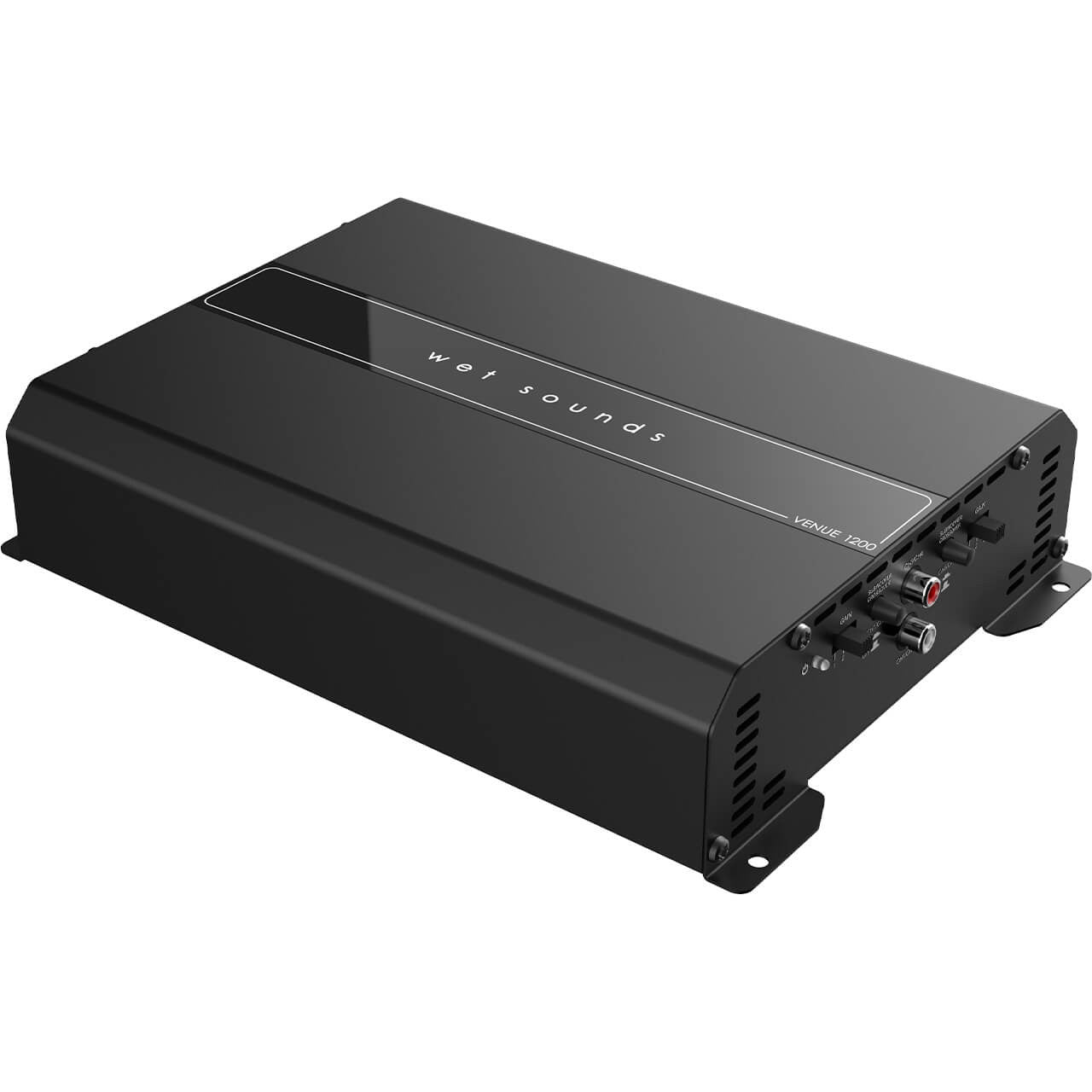 Wet Sounds | Venue Series 110v, 1200W 4 Channel Amplifier w/Enclosure Side View