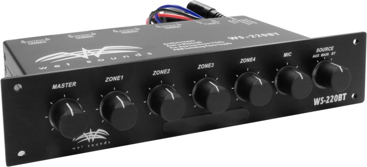 Wet Sounds Marine 4-Zone Level Controller w/ Integrated Bluetooth left side view