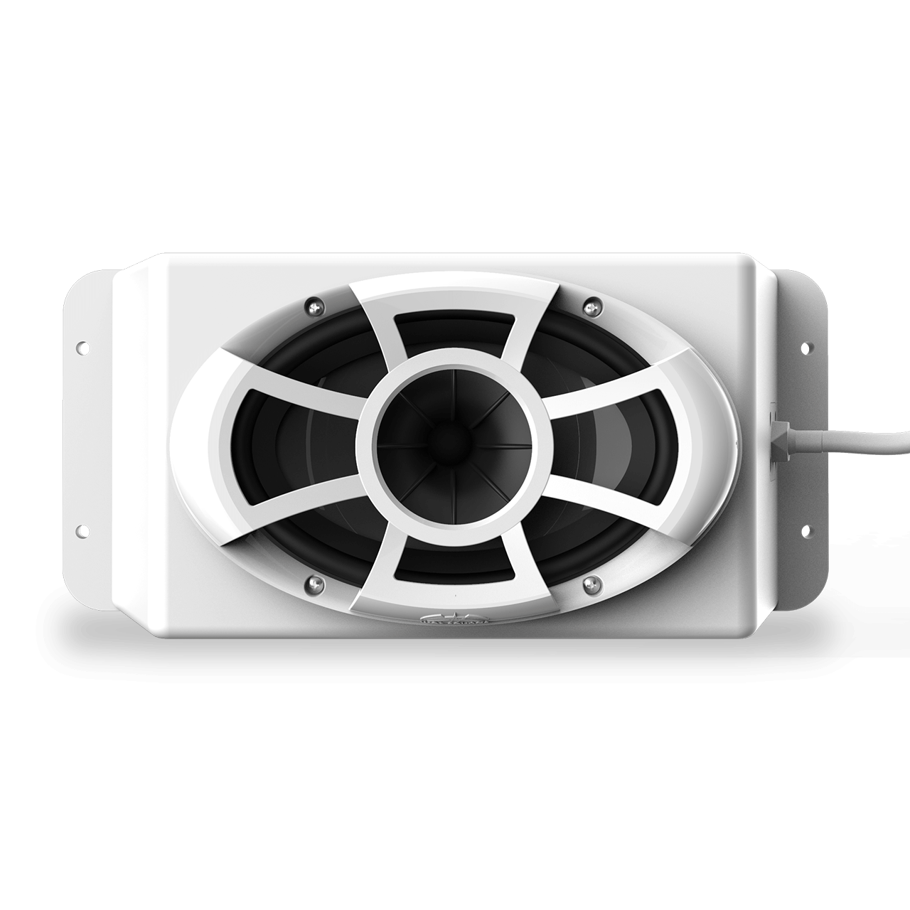 Wet Sounds | Revolution Series 5x7 HLCD With Surface Mountable Roto-Mold Enclosure + Grill - White Front View