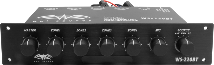 Wet Sounds Marine 4-Zone Level Controller w/ Integrated Bluetooth front facing view