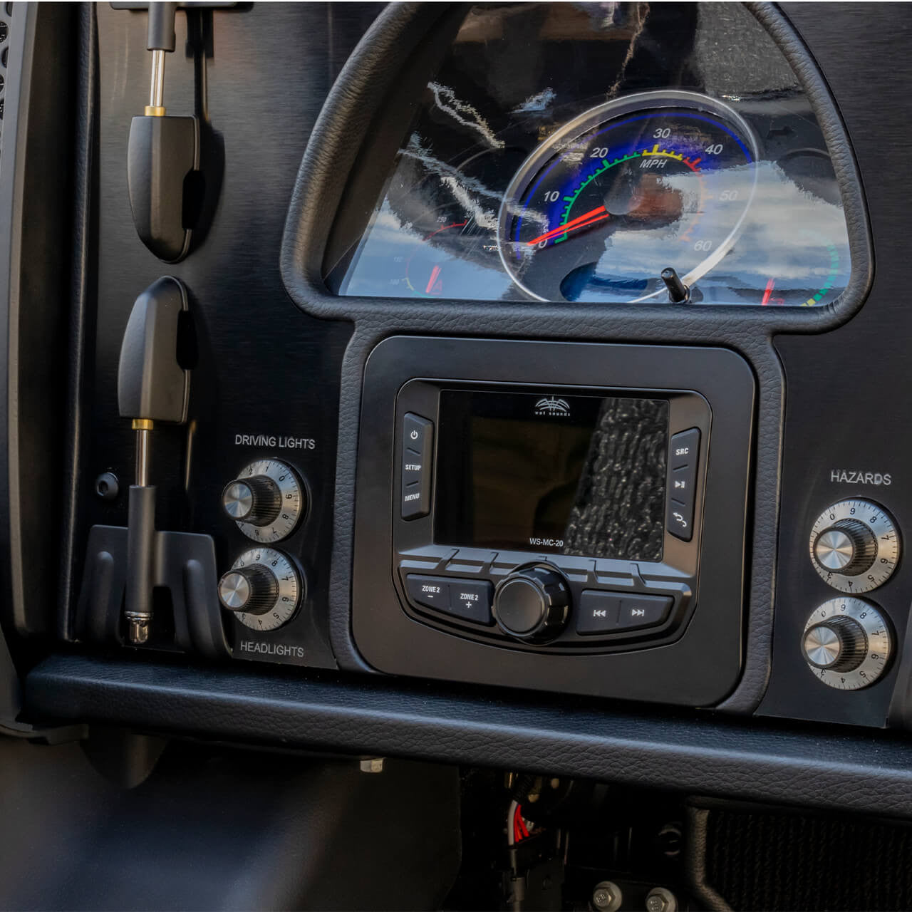 WS-MC-20 | Wet Sounds Compact 2-Zone Media Receiver Source Unit with SiriusXM-Ready® and NMEA 2000 Connectivity Mounted
