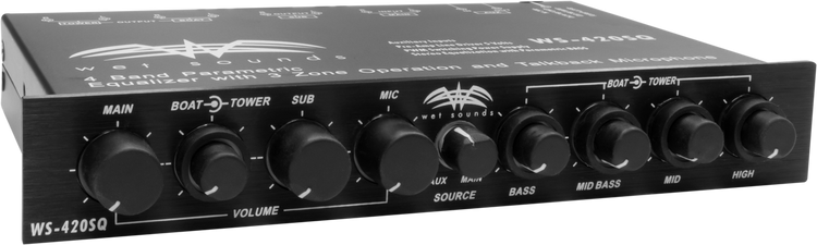 WS-420 SQ | Wet Sounds Marine Multi Zone 4 Band Parametric Equalizer Front