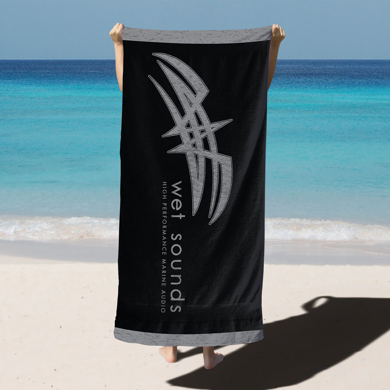 POP-TOWEL-BLK | Wet Sounds Jacquard Beach Towel
