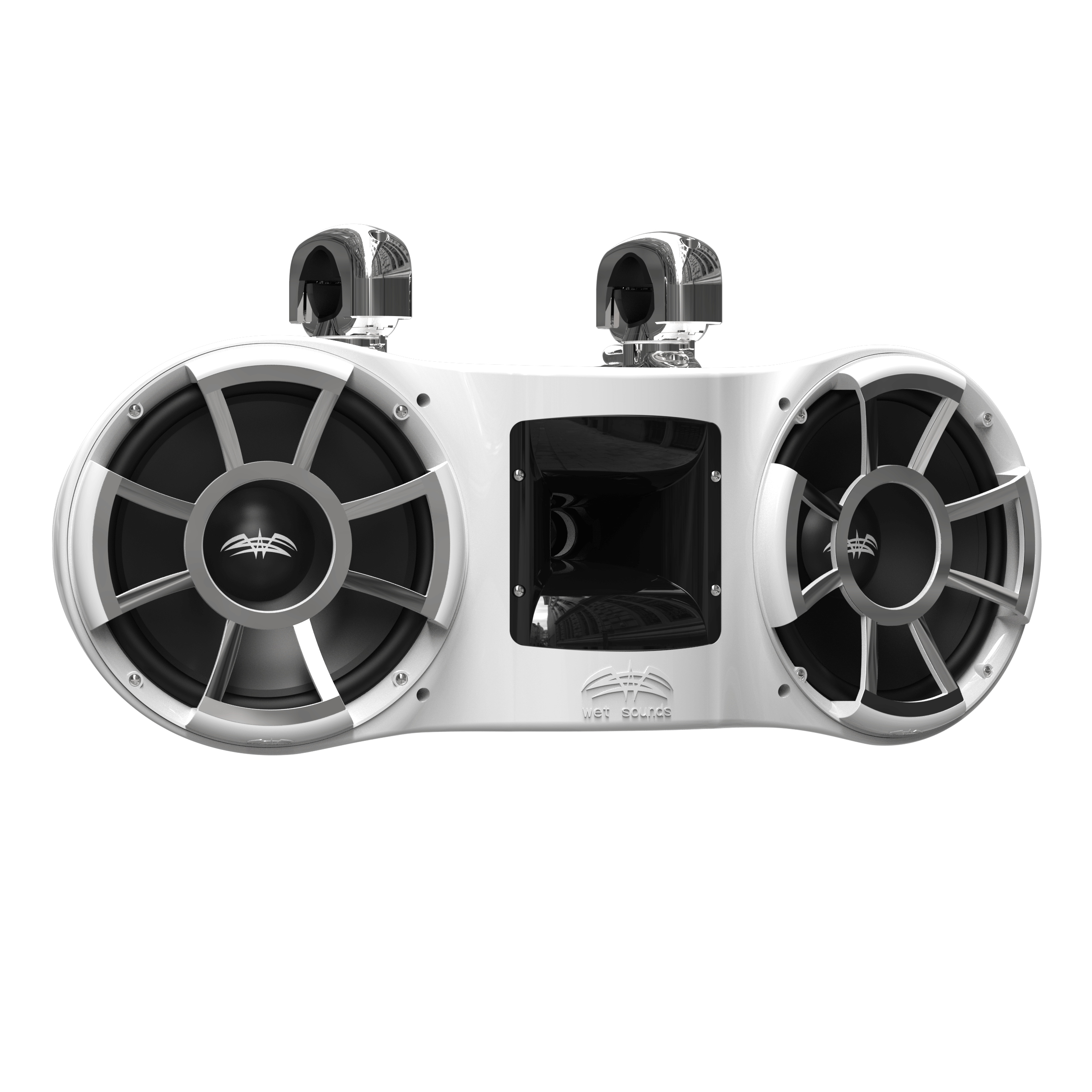 REV 410 W | White V2 Revolution Series Dual 10-inch Tower Speakers