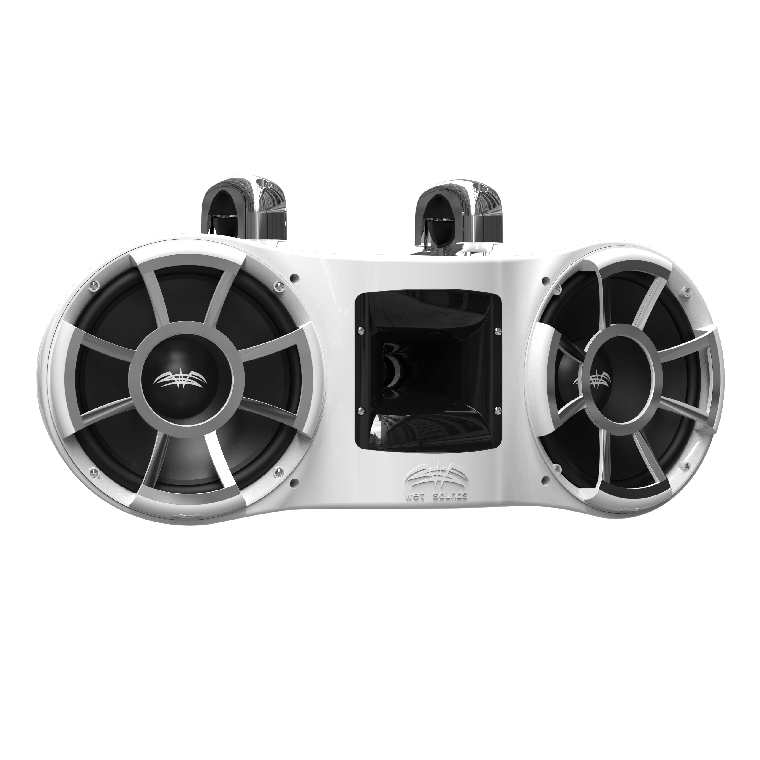 REV 410 W | White V2 Revolution Series Dual 10-inch Tower Speakers