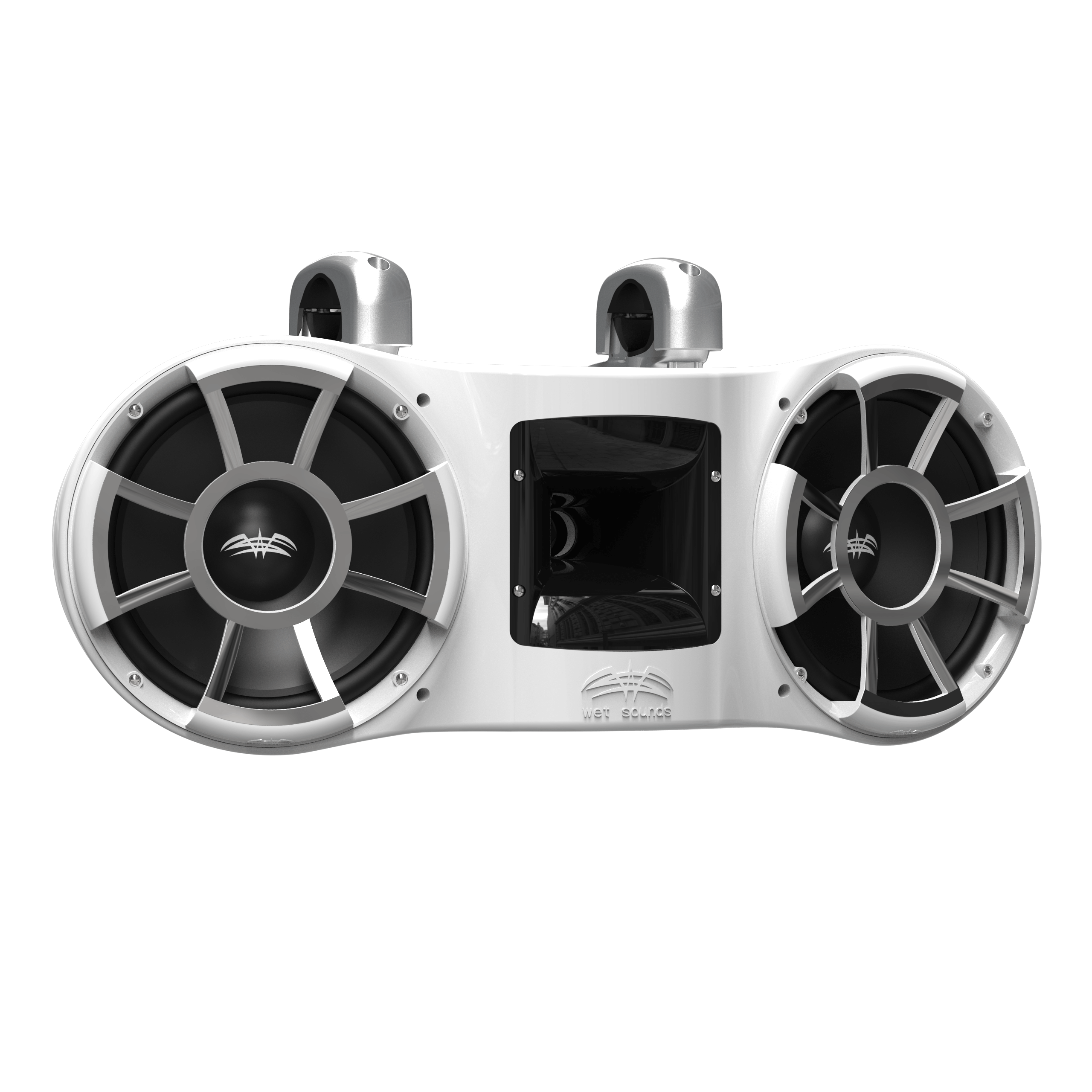 REV 410 W | White V2 Revolution Series Dual 10-inch Tower Speakers