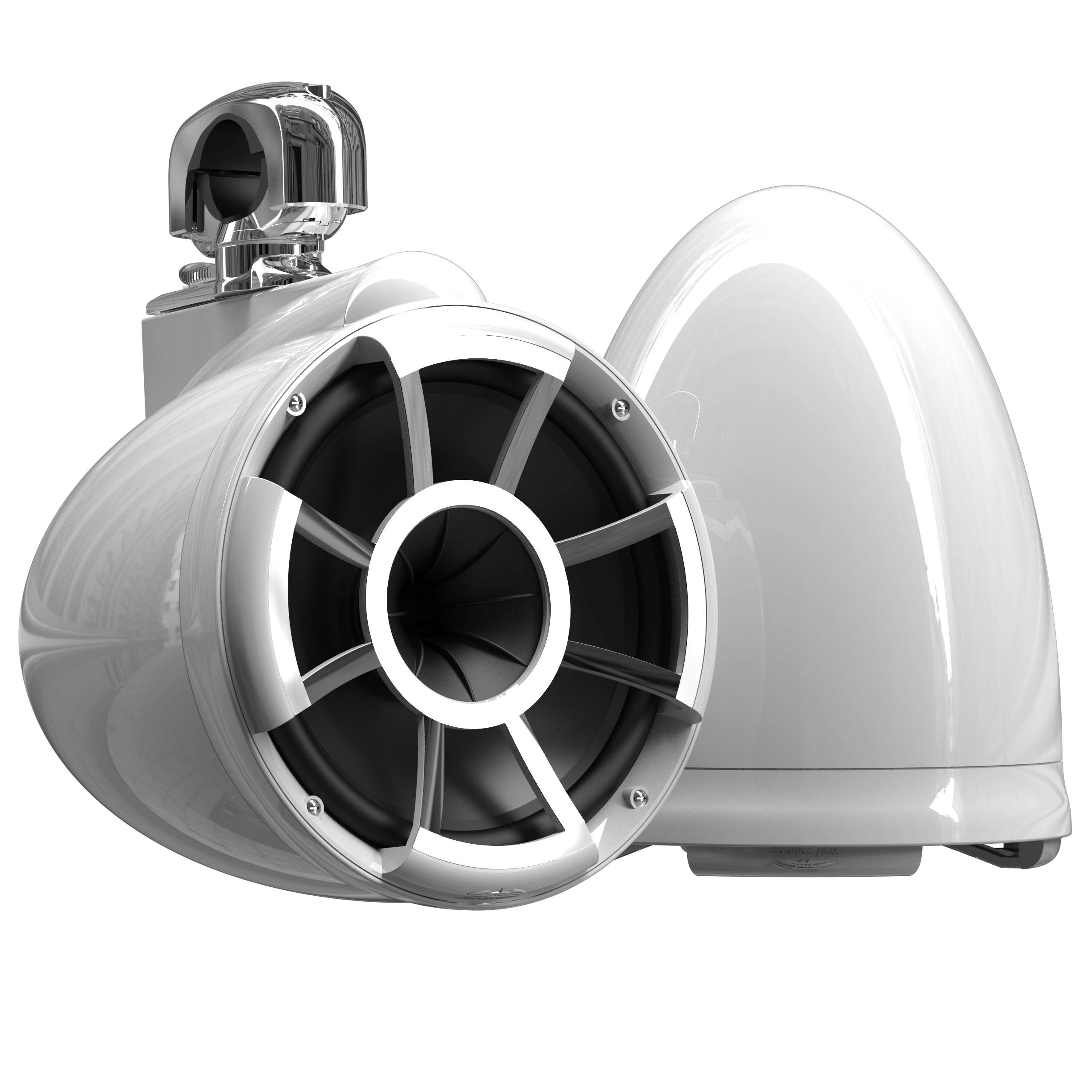 REV 10 W V2 | Gloss White Revolution Series 10-inch Tower Speakers