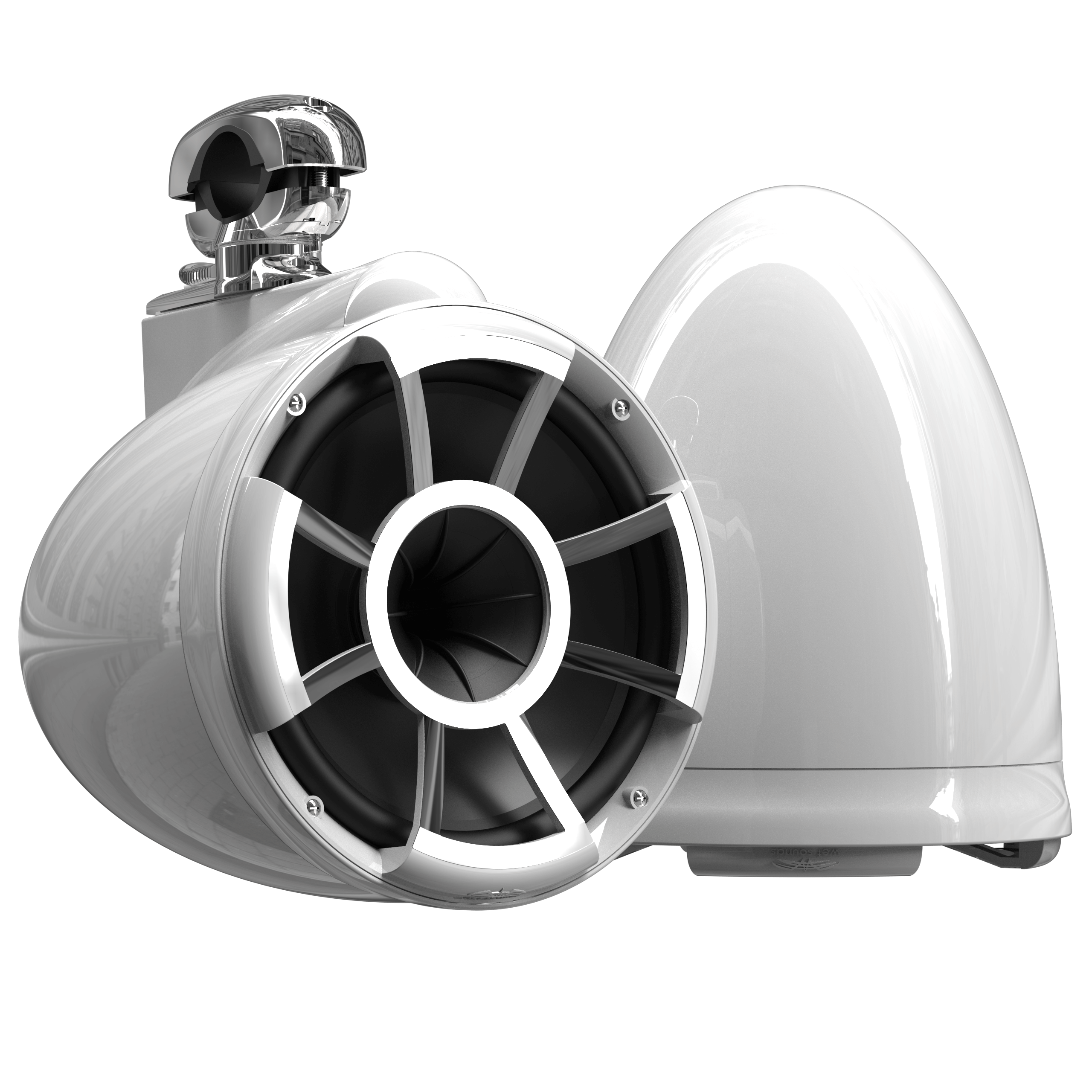 REV 10 W V2 | Gloss White Revolution Series 10-inch Tower Speakers