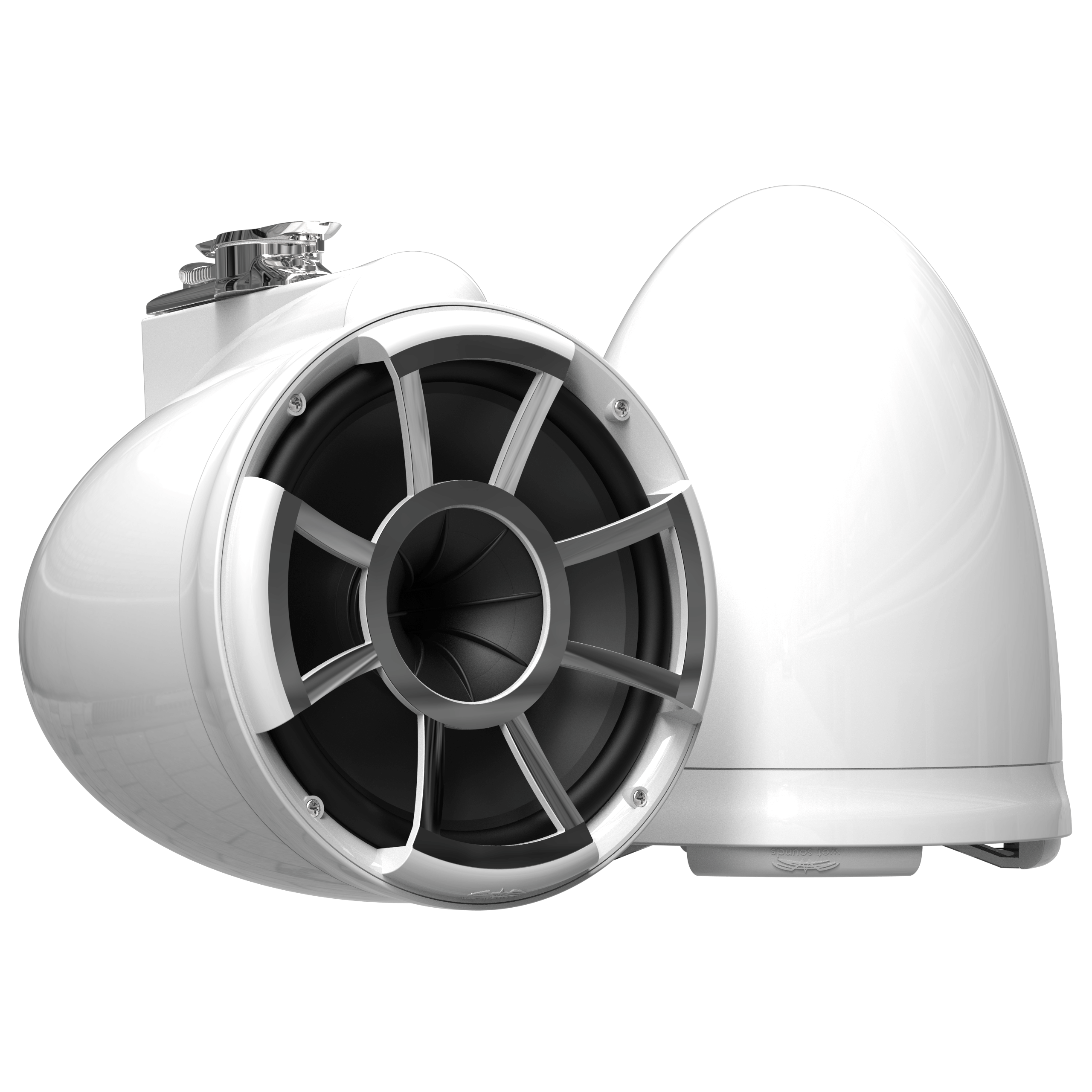 REV 10 W V2 | Gloss White Revolution Series 10-inch Tower Speakers