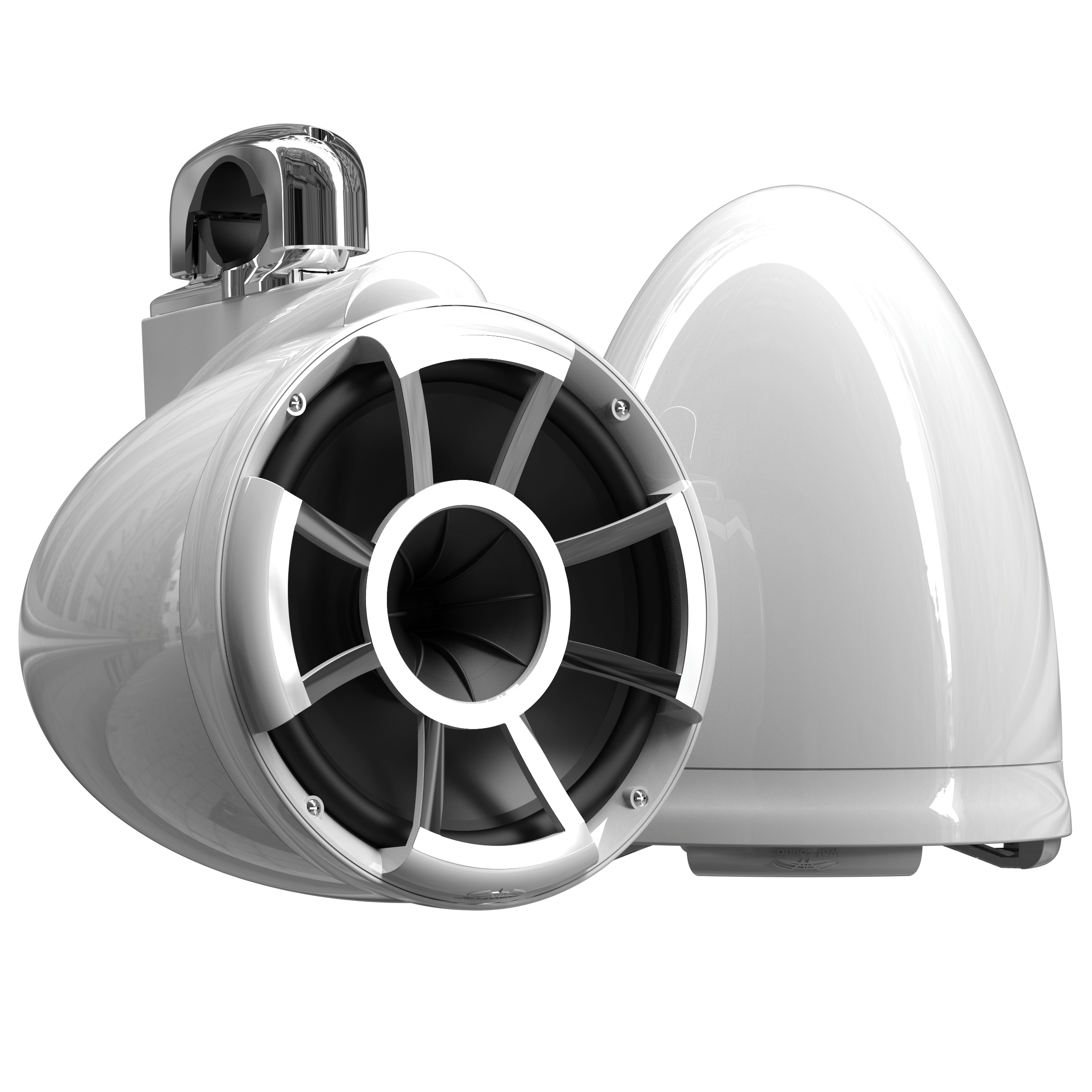 REV 10 W V2 | Gloss White Revolution Series 10-inch Tower Speakers