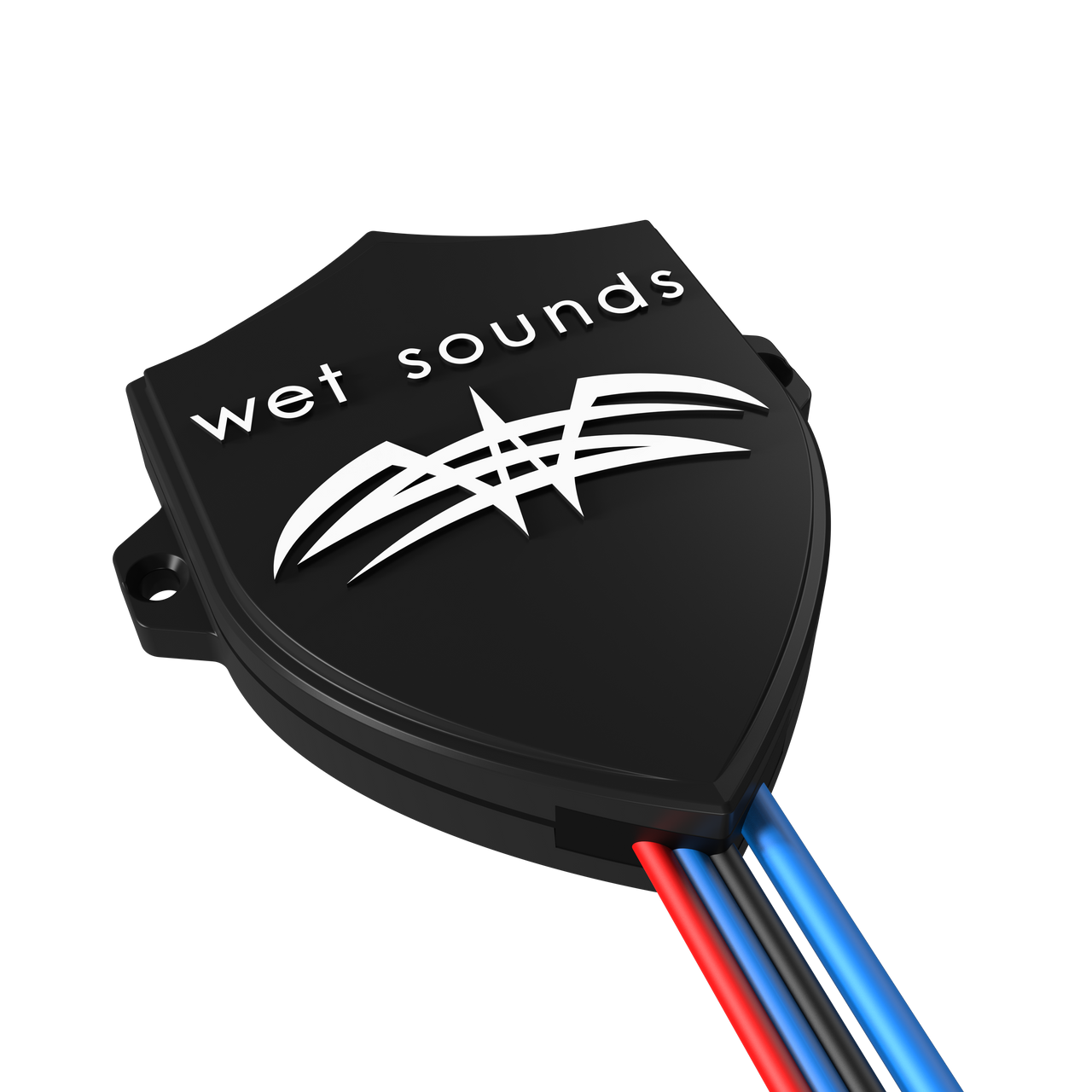Installed Wet Sounds Bluetooth receiver mounted in a marine or vehicle audio setup
