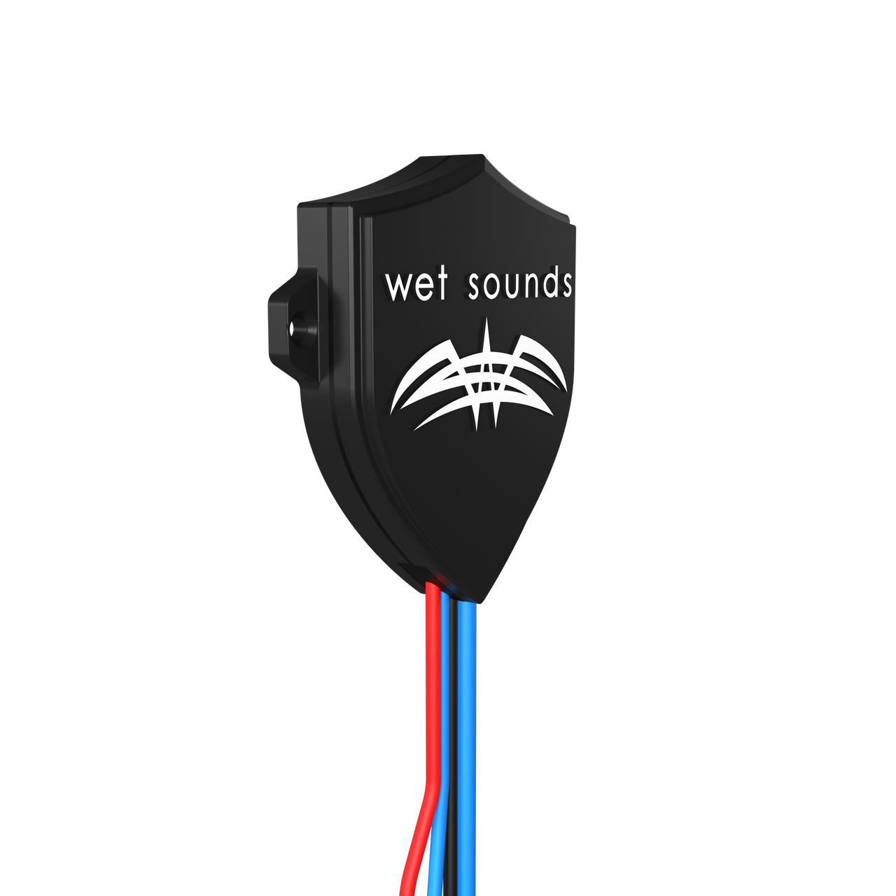 Wet Sounds WW-BT UR with wiring connections for power, ground, and amplifier remote turn-on