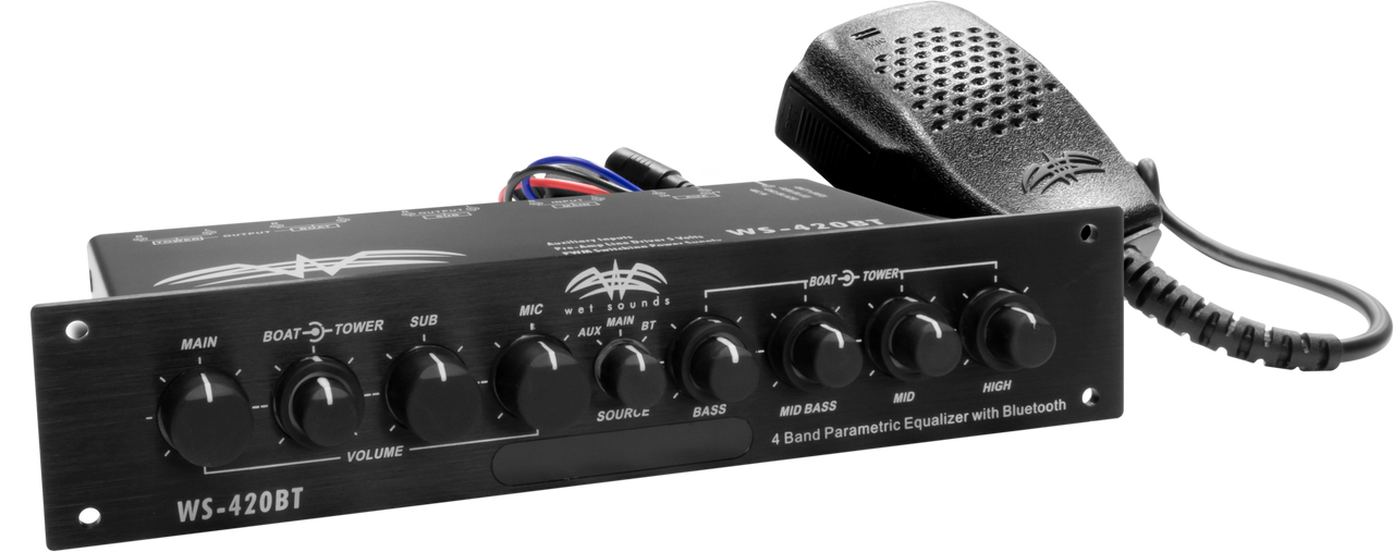 WS-420 BT | Wet Sounds Marine Multi Zone 4 Band Parametric Equalizer With Integrated Bluetooth