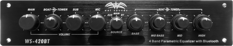 WS-420 BT | Wet Sounds Marine Multi Zone 4 Band Parametric Equalizer With Integrated Bluetooth Knobs