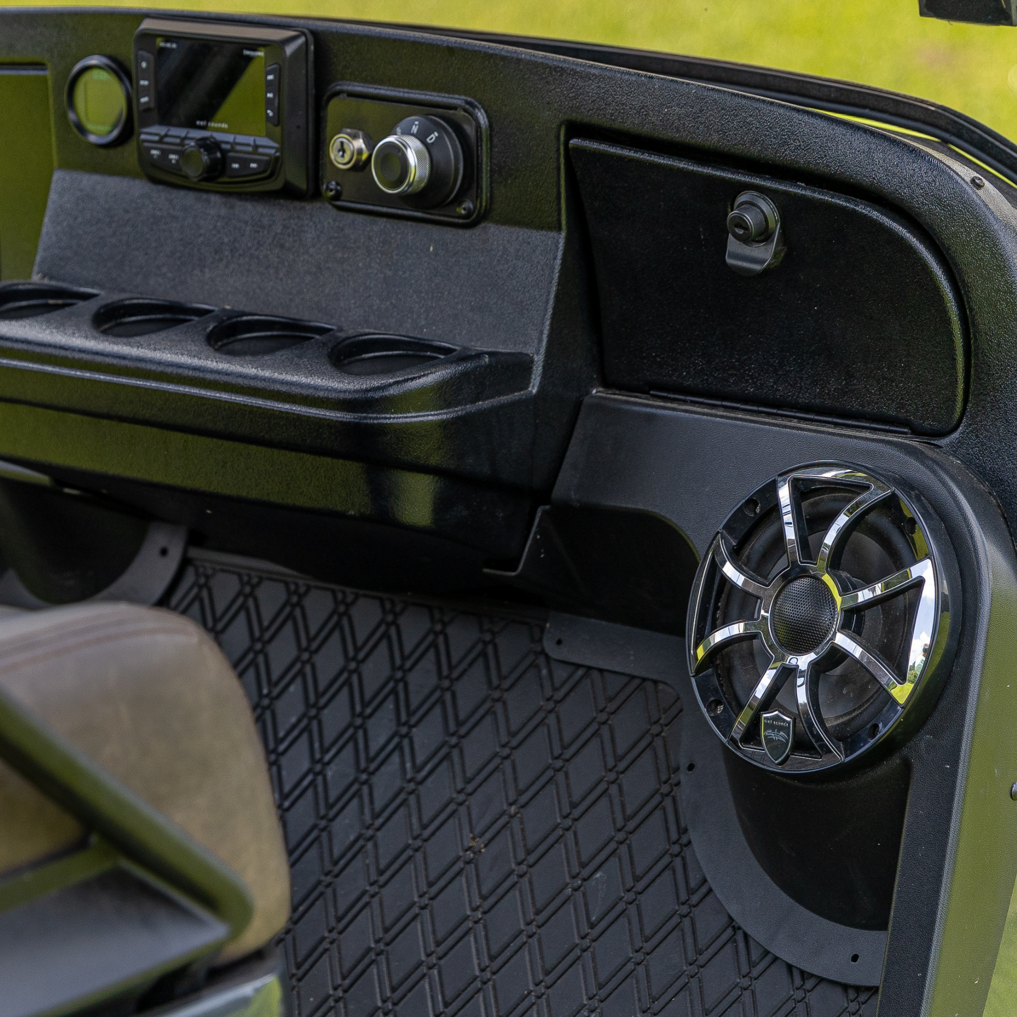 Load video: Designed to fill your golf cart with rich, balanced audio, Wet Sounds coaxial...