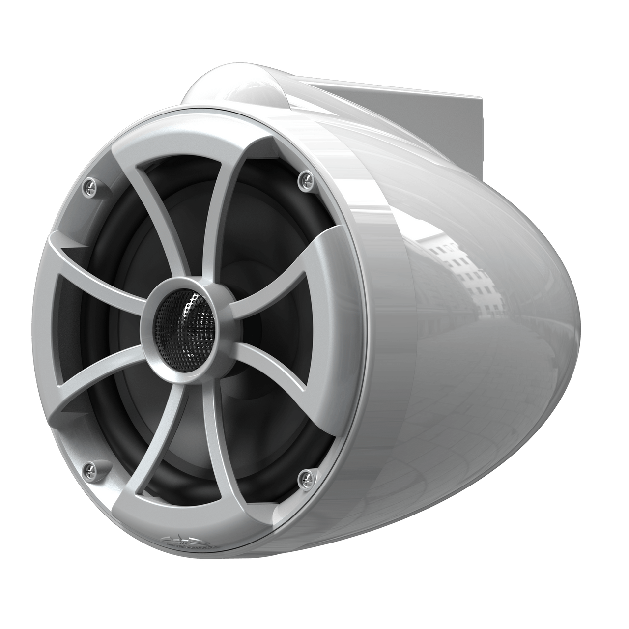 ICON 8-W X V2 | Wet Sounds ICON Series 8" White Tower Speaker With X Mount Kit Front Left