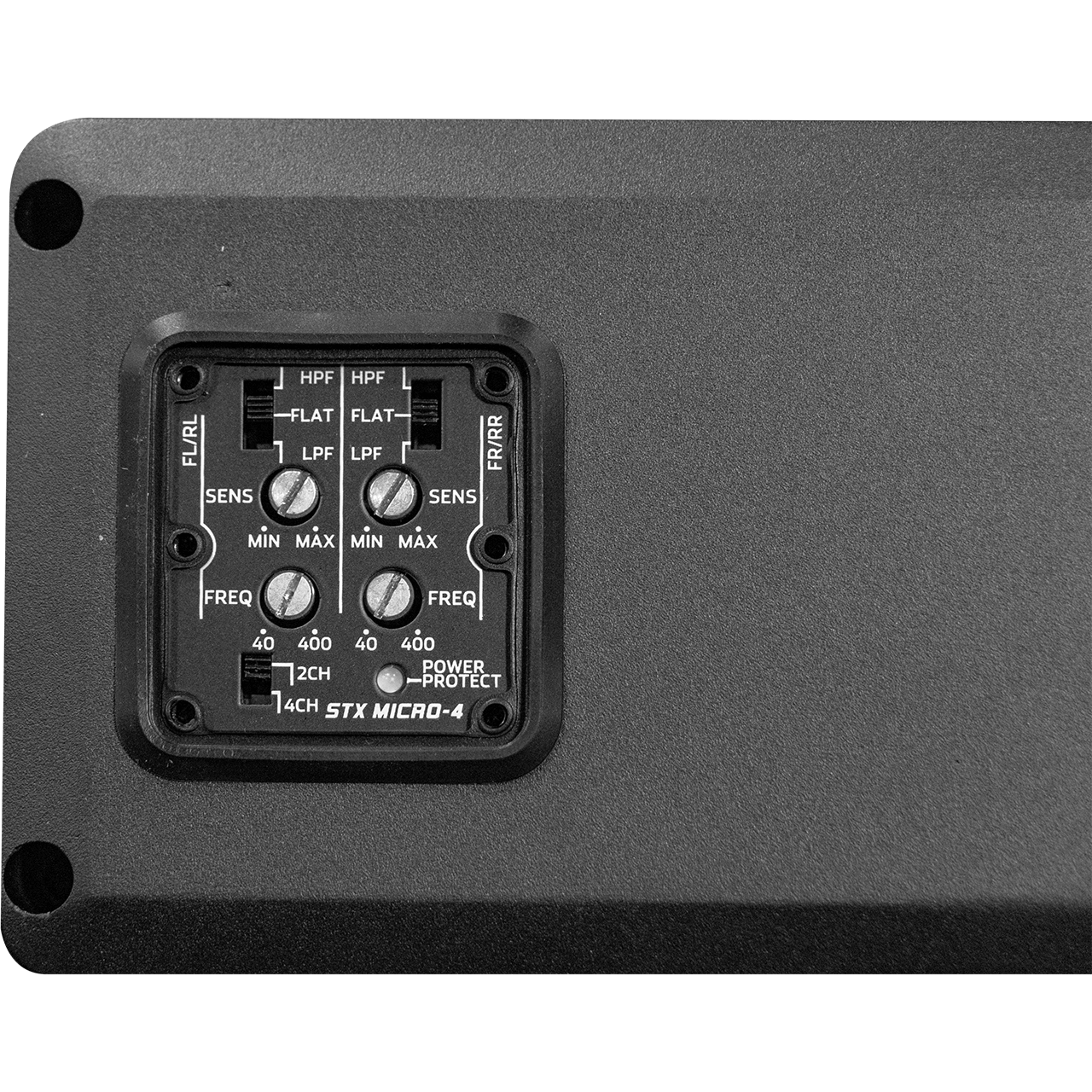 STX MICRO-4 | Wet Sounds Compact Chassis Class D Marine Amplifier Back