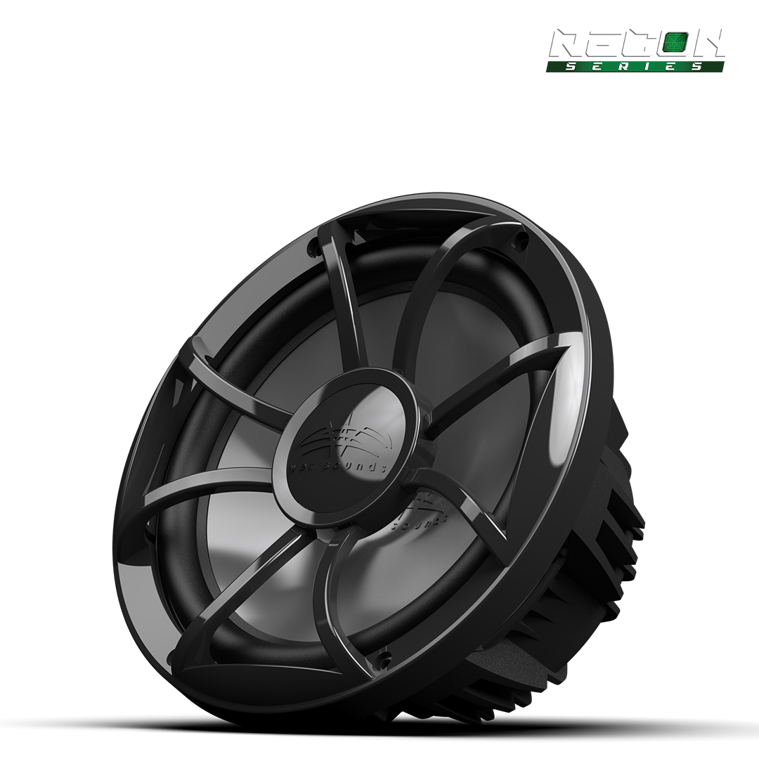 RECON 10 FA 4Ω subwoofer front view showing 10 inch cone and black grille design