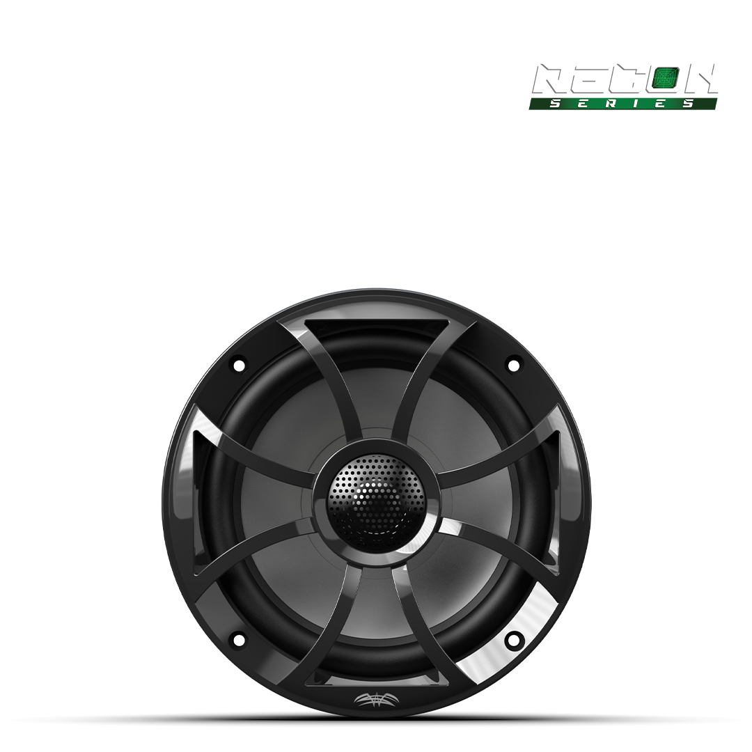 Wet Sounds RECON 6 with black grille installed in marine audio system