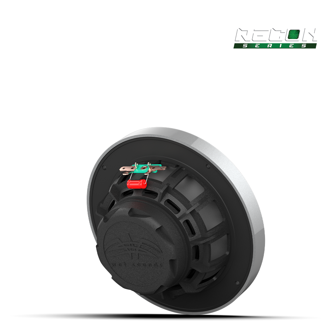 Wet Sounds™ RECON™ Series 6.5-inch High-Output Component Style Coaxial Speakers w/ XS-Silver RGB Grilles Back Right