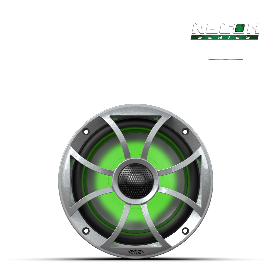 Wet Sounds™ RECON™ Series 6.5-inch High-Output Component Style Coaxial Speakers w/ XS-Silver RGB Grilles Front