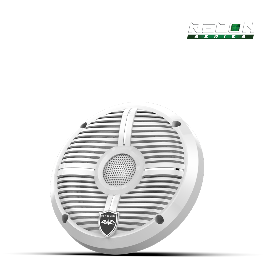 Wet Sounds™ RECON™ Series 6.5-inch High-Output Component Style Coaxial Speakers w/ XW-White RGB Grilles Front Right