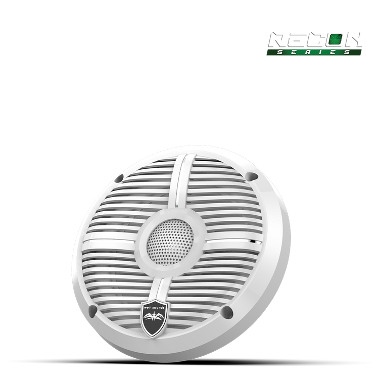 Wet Sounds™ RECON™ Series 6.5-inch High-Output Component Style Coaxial Speakers w/ XW-White RGB Grilles Front Right