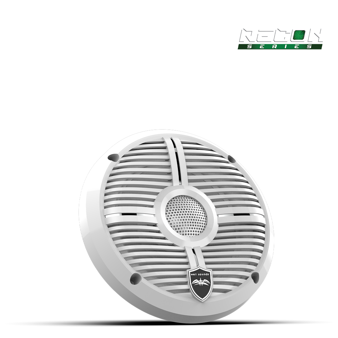 Wet Sounds™ RECON™ Series 6.5-inch High-Output Component Style Coaxial Speakers w/ XW-White RGB Grilles Front Left