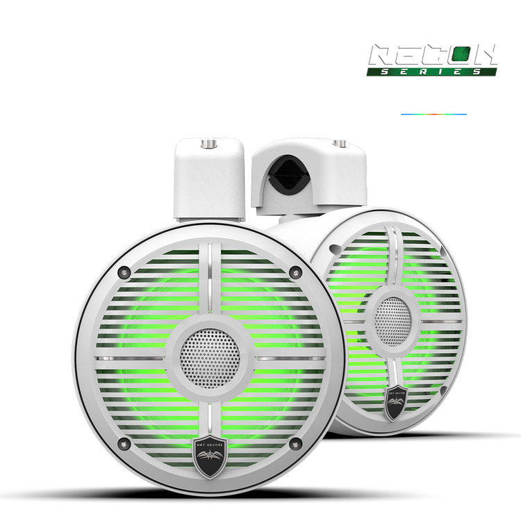 Wet Sounds 6.5-Inch Coaxial Tower Speakers w/ XW-White RGB Grilles - Hero
