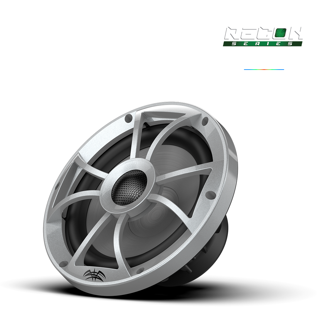 RECON 8 coaxial speaker front view showing 8 inch cone and aluminum tweeter