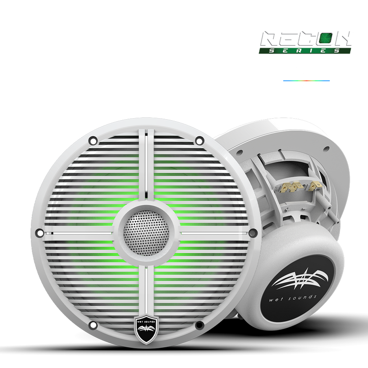 Wet Sounds RECON 8 XW-White marine speaker with RGB LED grille lighting