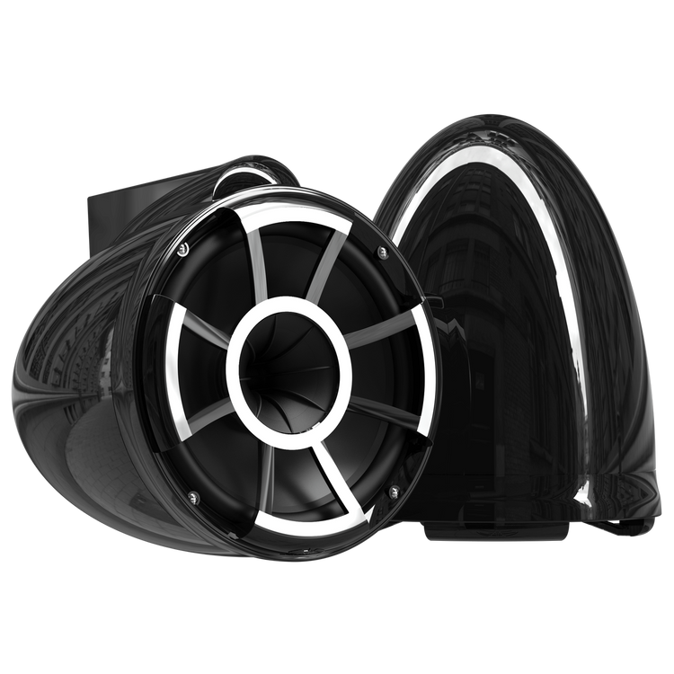 REV 10 B-X V2 | Wet Sounds Revolution Series 10" Black Tower Speaker With X Mount Kit For Surface Mounting Hero