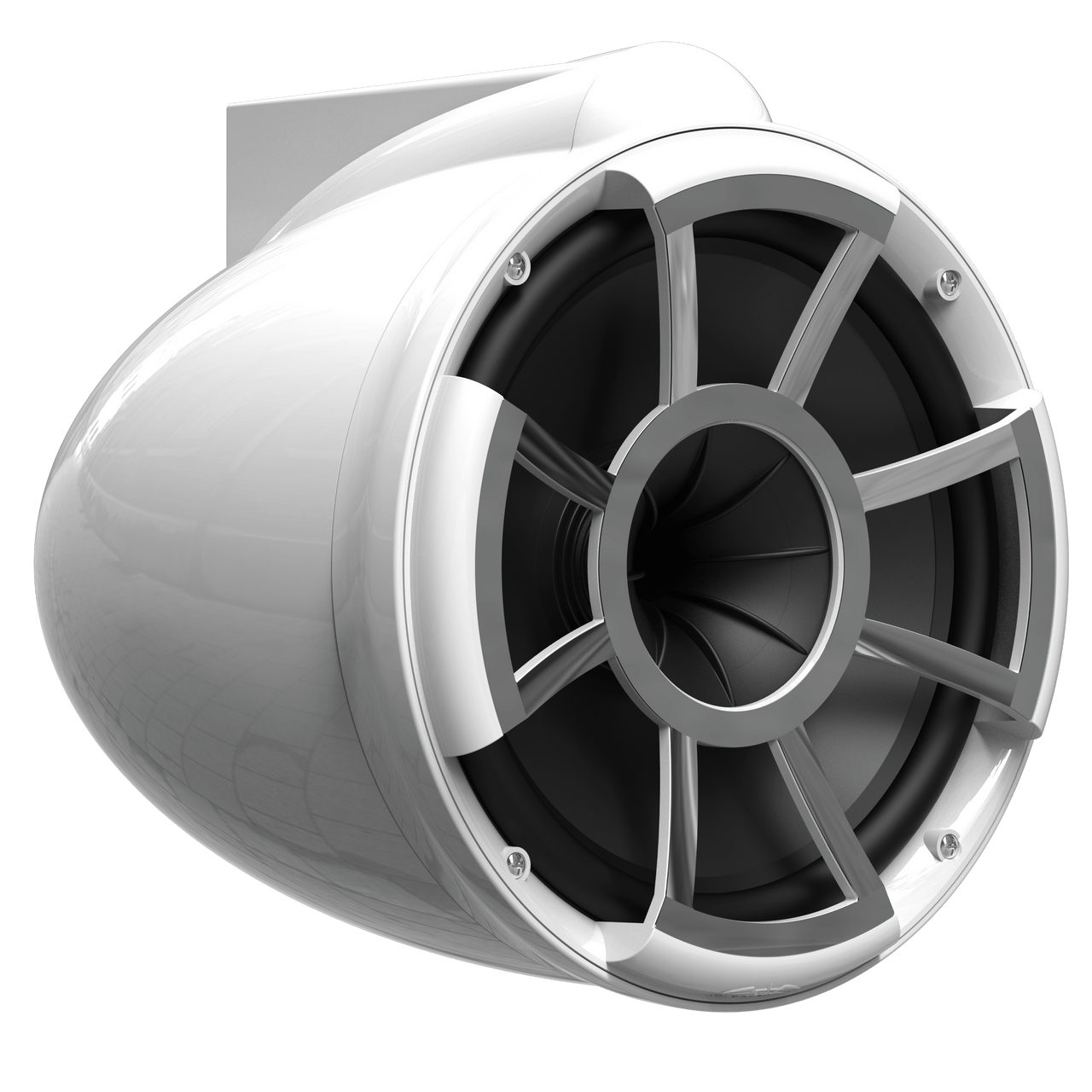REV 10 W-X V2 | Wet Sounds Revolution Series 10" White Tower Speaker With X Mount Kit For Surface Mounting Front Right