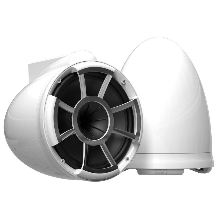 REV 10 W-X V2 | Wet Sounds Revolution Series 10" White Tower Speaker With X Mount Kit For Surface Mounting Hero