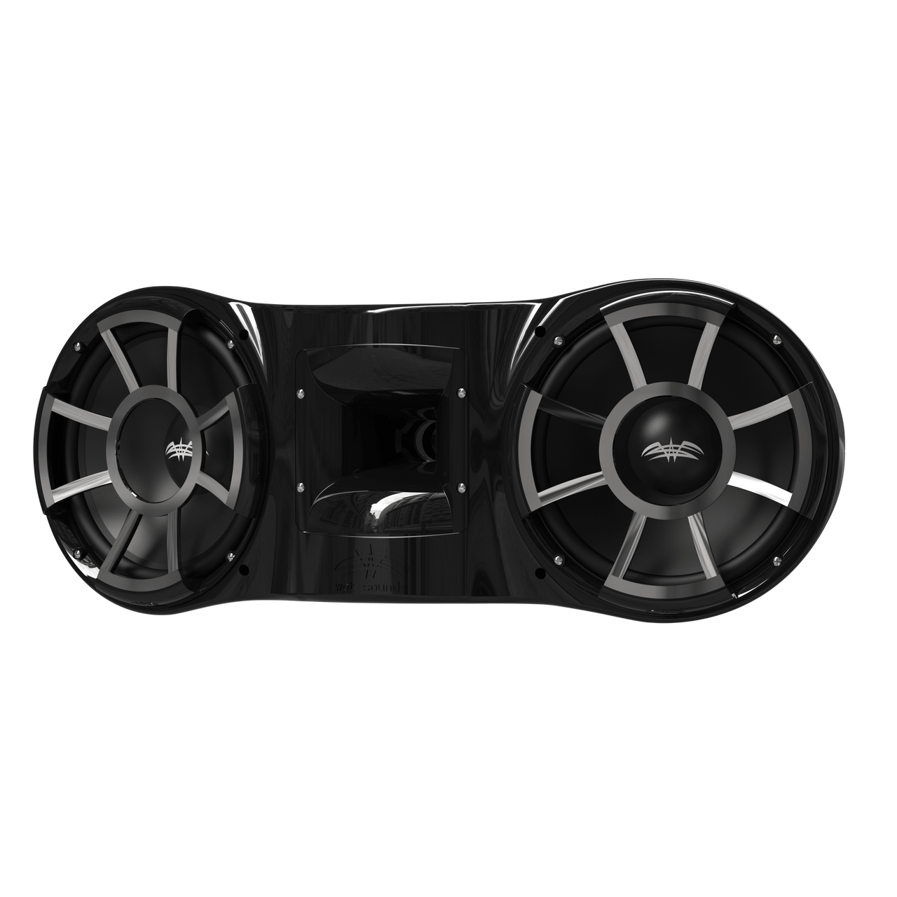 REV 410 B-X V2 | Wet Sounds Revolution Series Dual 10" Black Tower Speaker with X Mount Kit Front Left