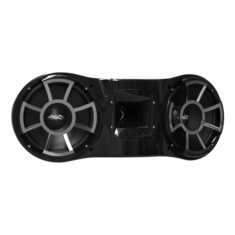 REV 410 B-X V2 | Wet Sounds Revolution Series Dual 10" Black Tower Speaker with X Mount Kit Front Right