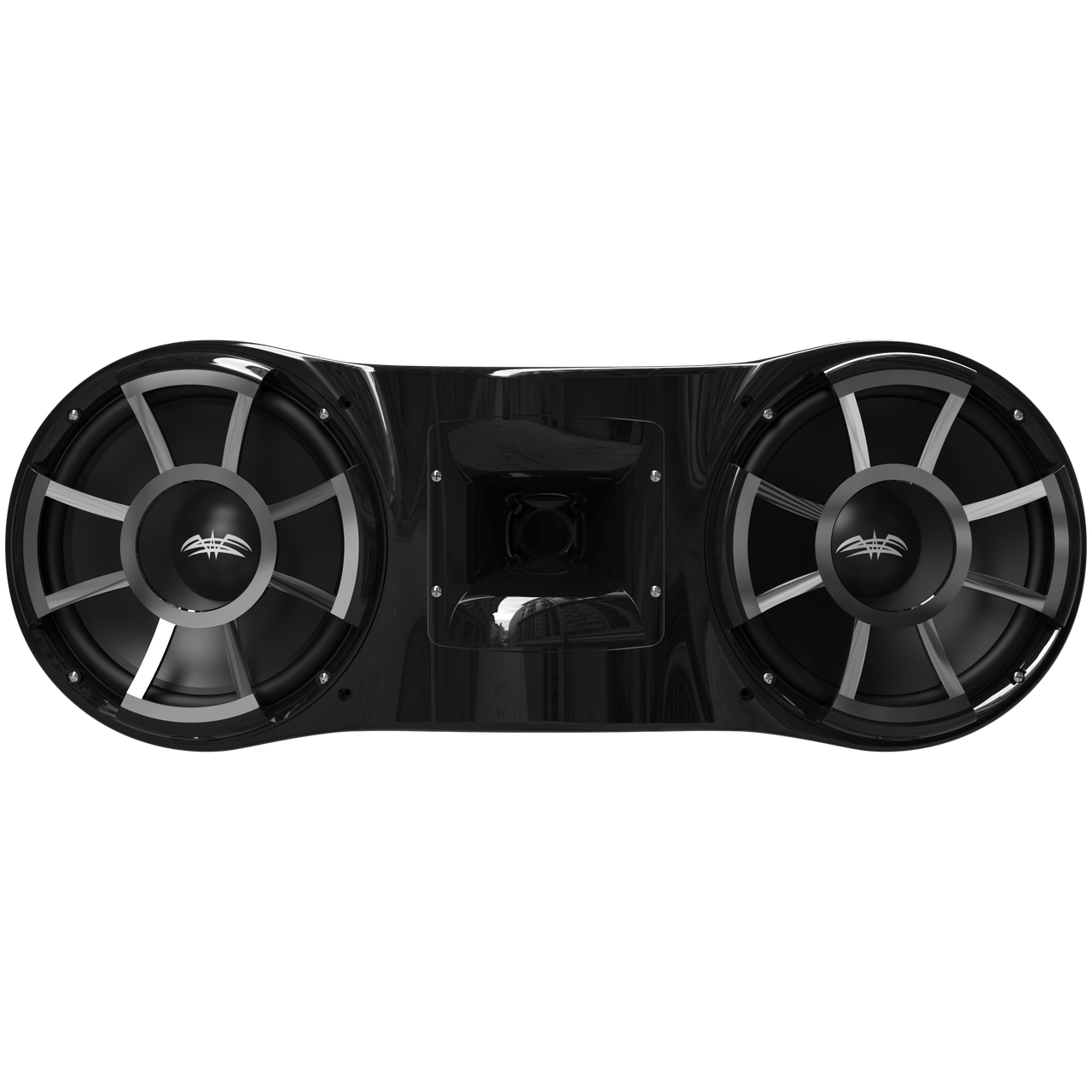 REV 410 B-X V2 | Wet Sounds Revolution Series Dual 10" Black Tower Speaker with X Mount Kit Front