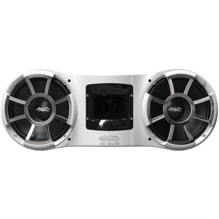 REV 410 W-X V2 | Wet Sounds Revolution Series Dual 10" White Tower Speaker with X Mount Kit Front
