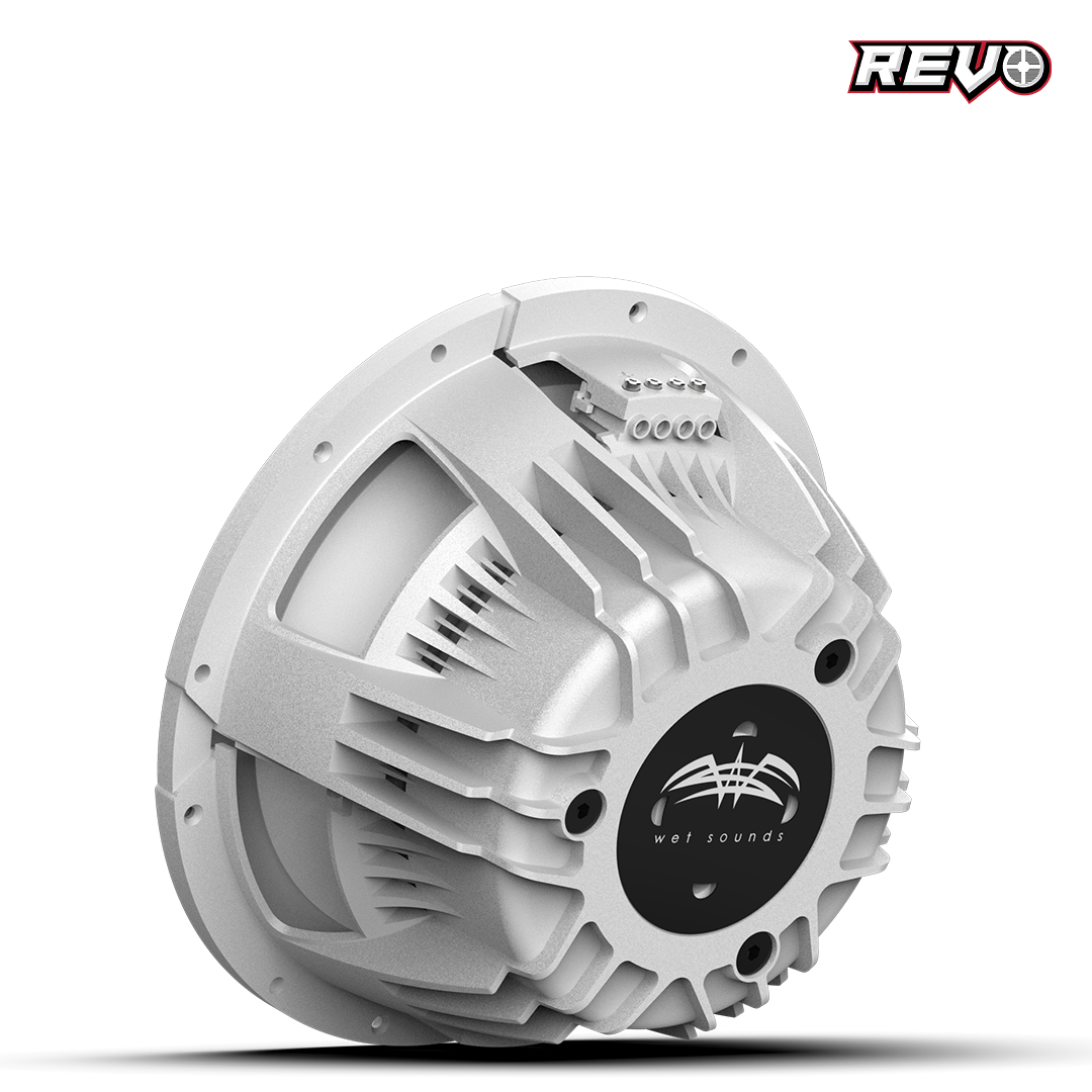 Wet Sounds™ REVO Series 10-inch Free-Air Marine Subwoofer - 2Ω White Back left