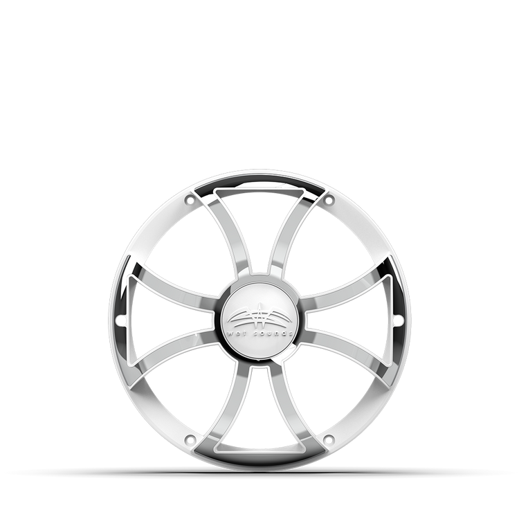 REVO 10 XS-W-SS GRILLE V3 | REVO 10-inch White XS Stainless Steel Subwoofer Grille