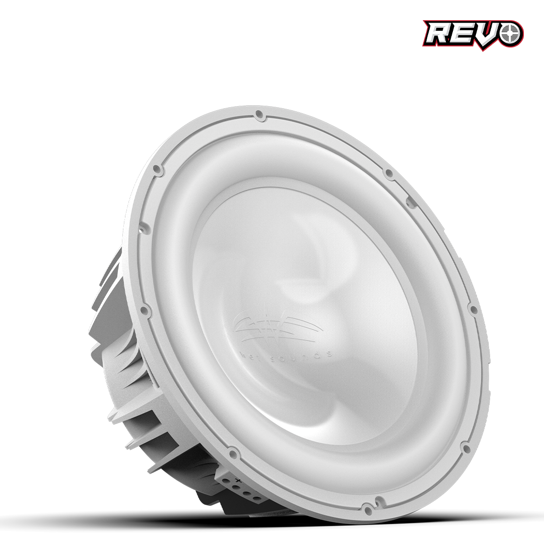 Wet Sounds™ REVO Series 12-inch Free-Air Marine Subwoofer - 2Ω White Front Right