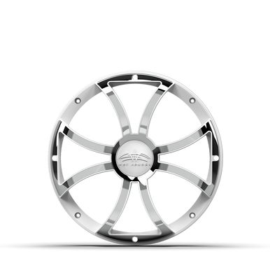 REVO 12 XS-W-SS GRILLE V3 | REVO 12-inch White Stainless Steel XS Subwoofer Grille