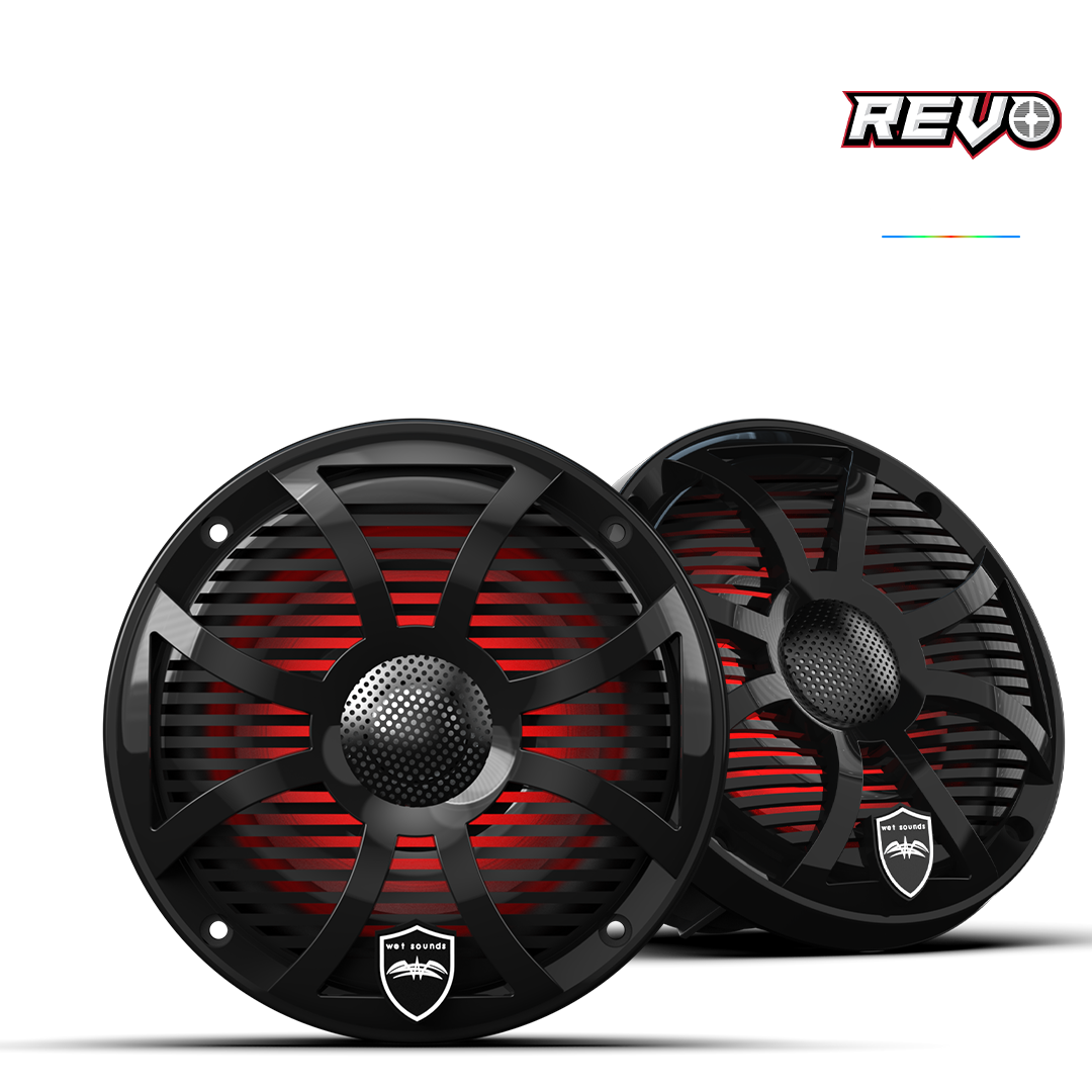 REVO Series 6.5-inch High-Output Component Style Coaxial Speakers w/ SW-Black RGB Grilles