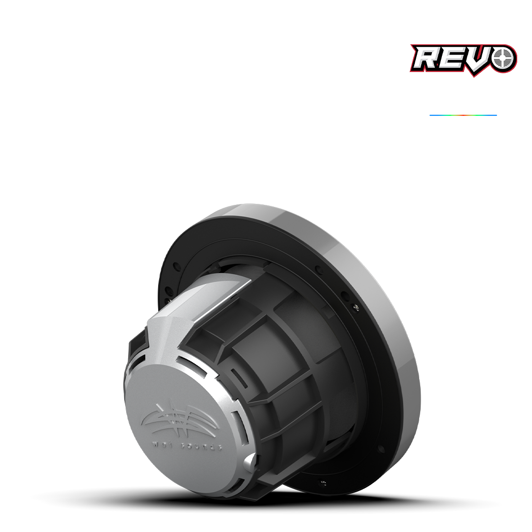 REVO Series 6.5-inch High-Output Component Style Coaxial Speakers w/ XS-Gunmetal-Stainless Steel RGB Grilles
